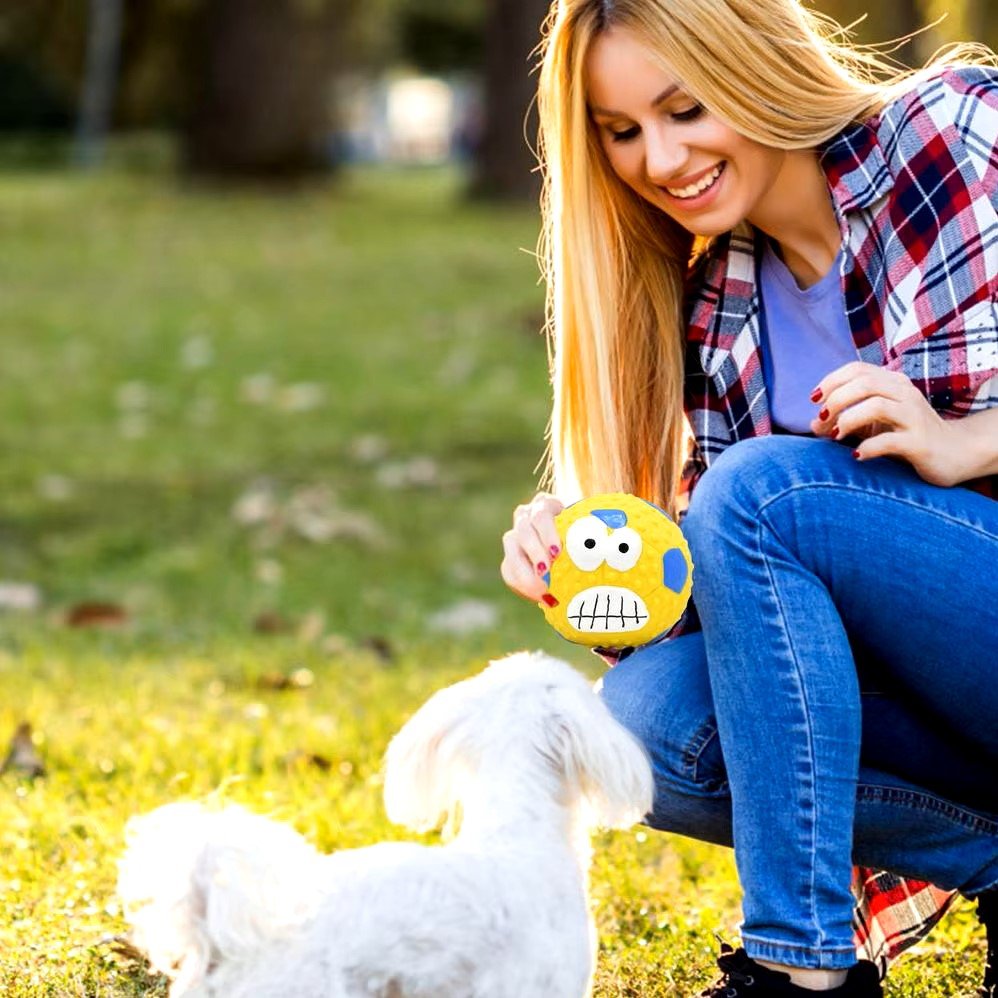 Balle pour Chien - DogBallLatex™ - Baseball Jaune - Mon chien malin