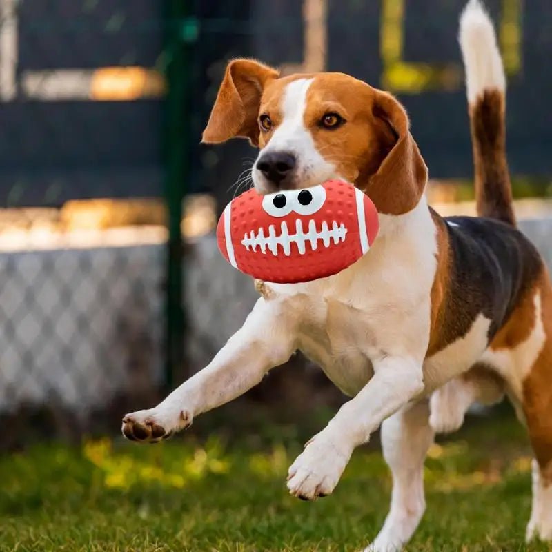 Balle pour Chien - DogBallLatex™ - Rugby Rouge - Mon chien malin